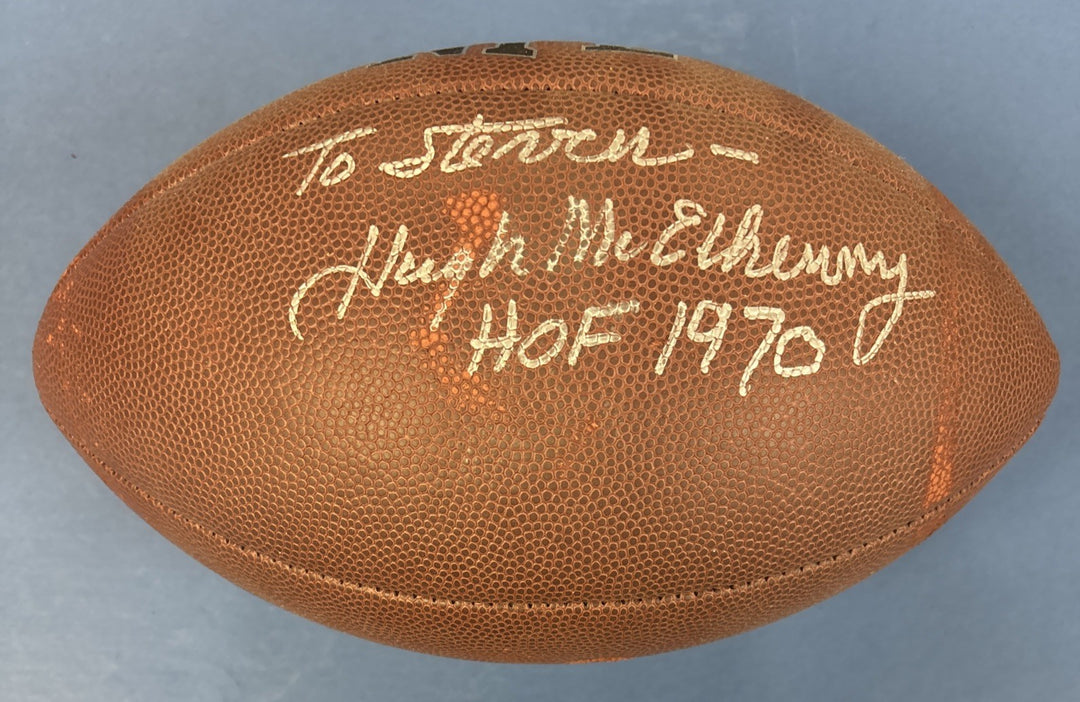 Hugh McElhenny HOF Signed Wilson Football San Francisco 49ers Sportsworld COA