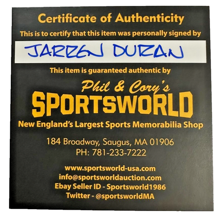 Jarren Duran Autographed 2024 OM: Black Baseball W/ F*ck Em Still Alive Insc