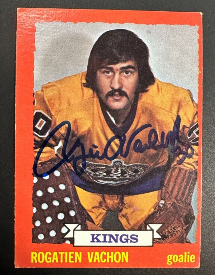 Rogie Vachon Autographed 1973-74 Topps Card #64 HOF Kings