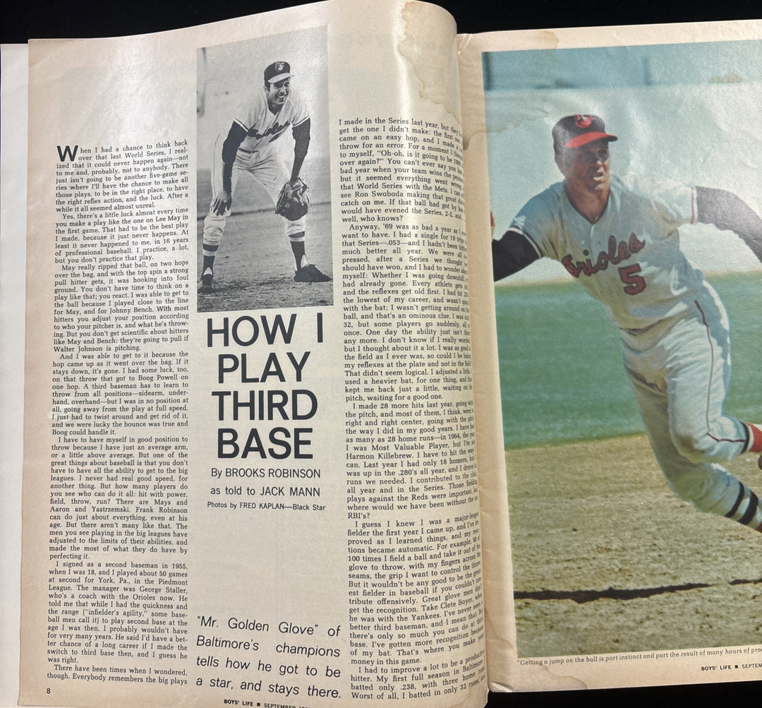 September 1971 Boys Life Magazine Brooks Robinson Cover