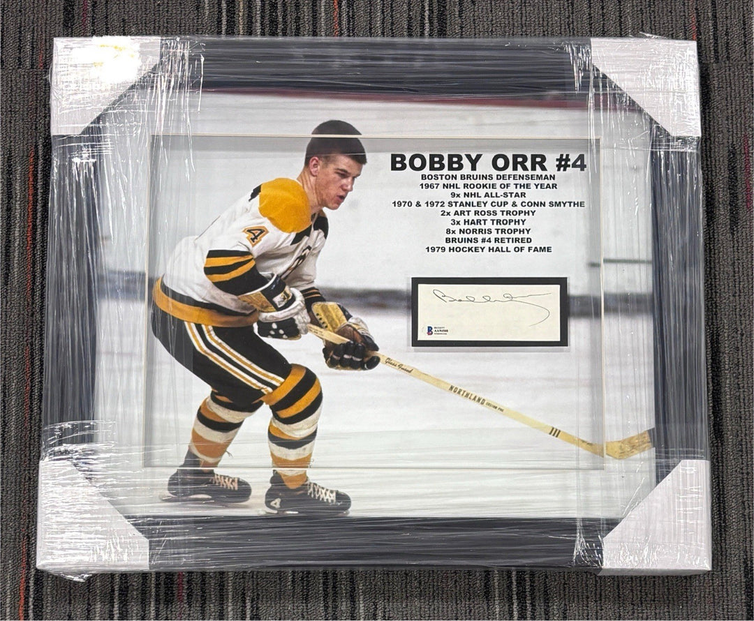 Framed Bobby Orr Cut Signature Beckett Certified Boston Bruins