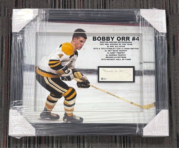 Framed Bobby Orr Cut Signature Beckett Certified Boston Bruins