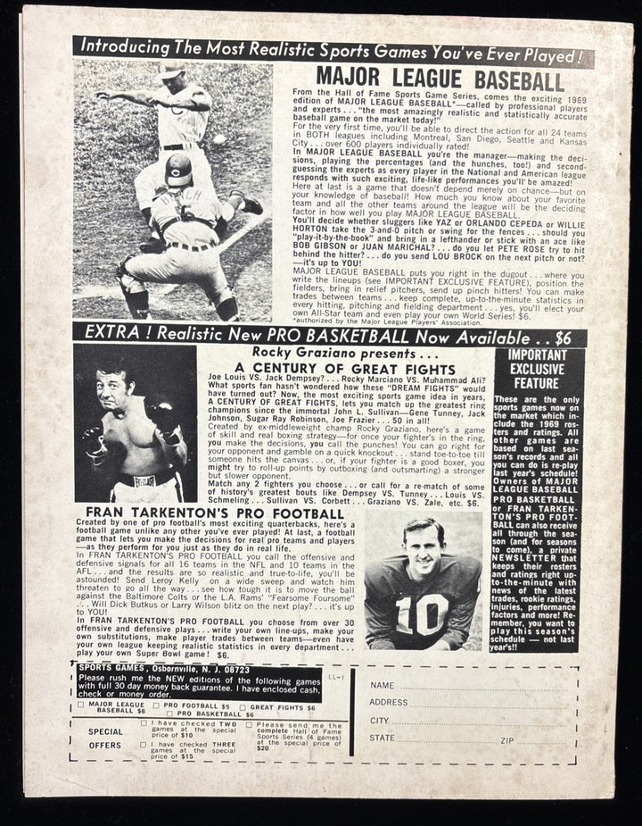 1969 Sport Reviews Baseball Magazine Bob Gibson and Denny McLain Cover