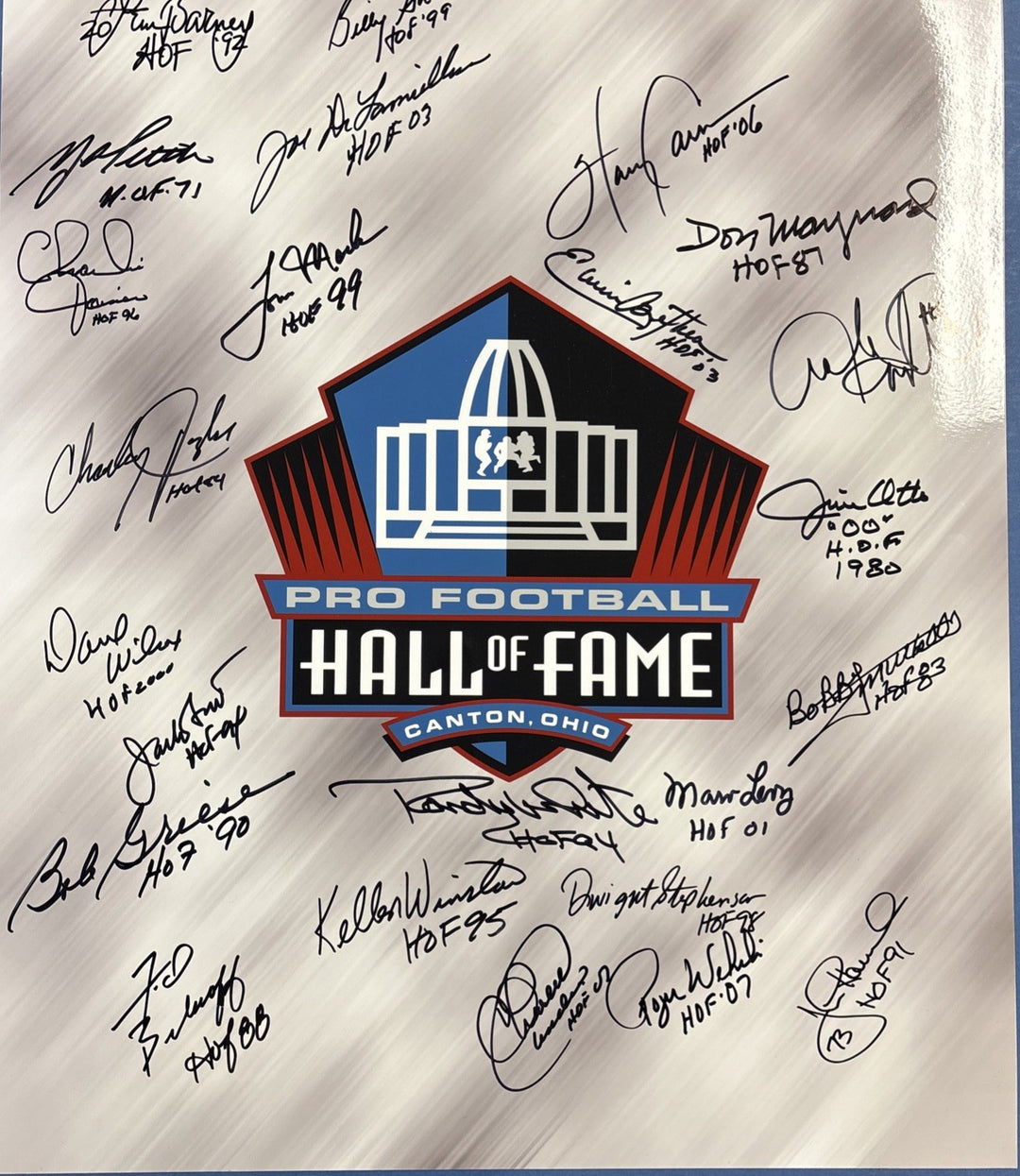 NFL Hall Of Famers Autographed 16x20 Photo Griese Otto Biletnikoff Lilly