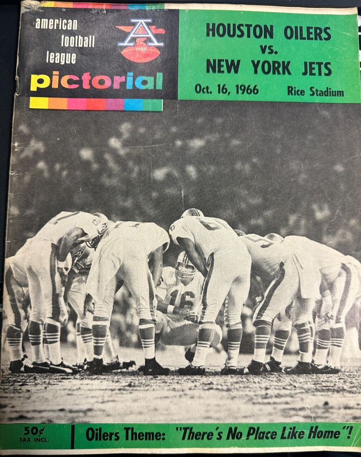 October 16, 1966 Houston Oilers & New York Jets Program AFL Namath 4 INT