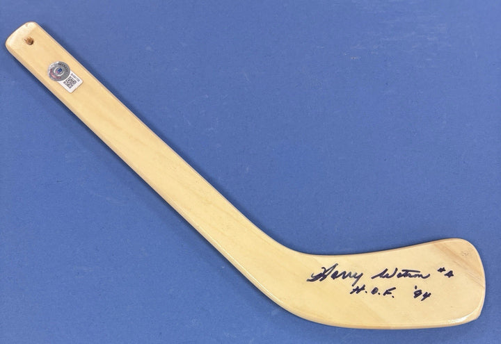 Harry Watson HOF 94 Signed Mini Stick Beckett Toronto Maple Leafs