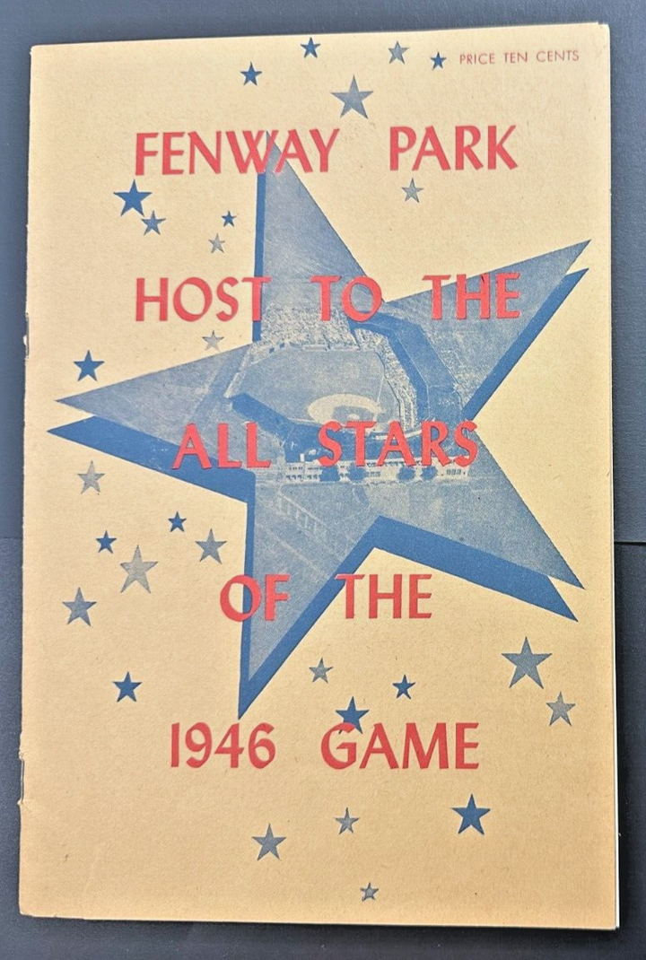 1946 MLB Baseball All-Star Game Program Fenway Park Score 12-0 AL Williams 2 HR