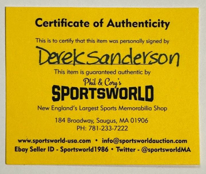 Derek Sanderson Autographed Boston Bruins 100th Anniversary Puck