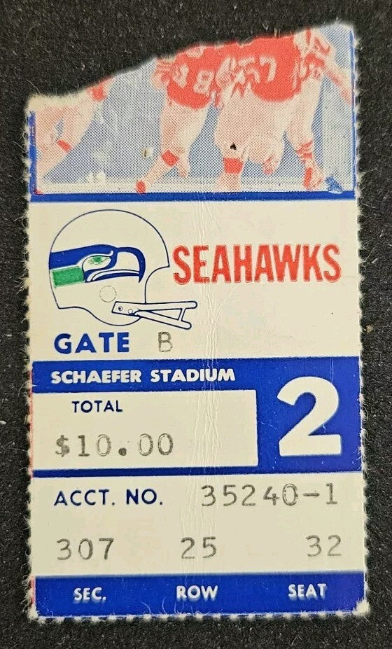 10/9/77 Patriots vs. Seahawks Game Program & Ticket Stub