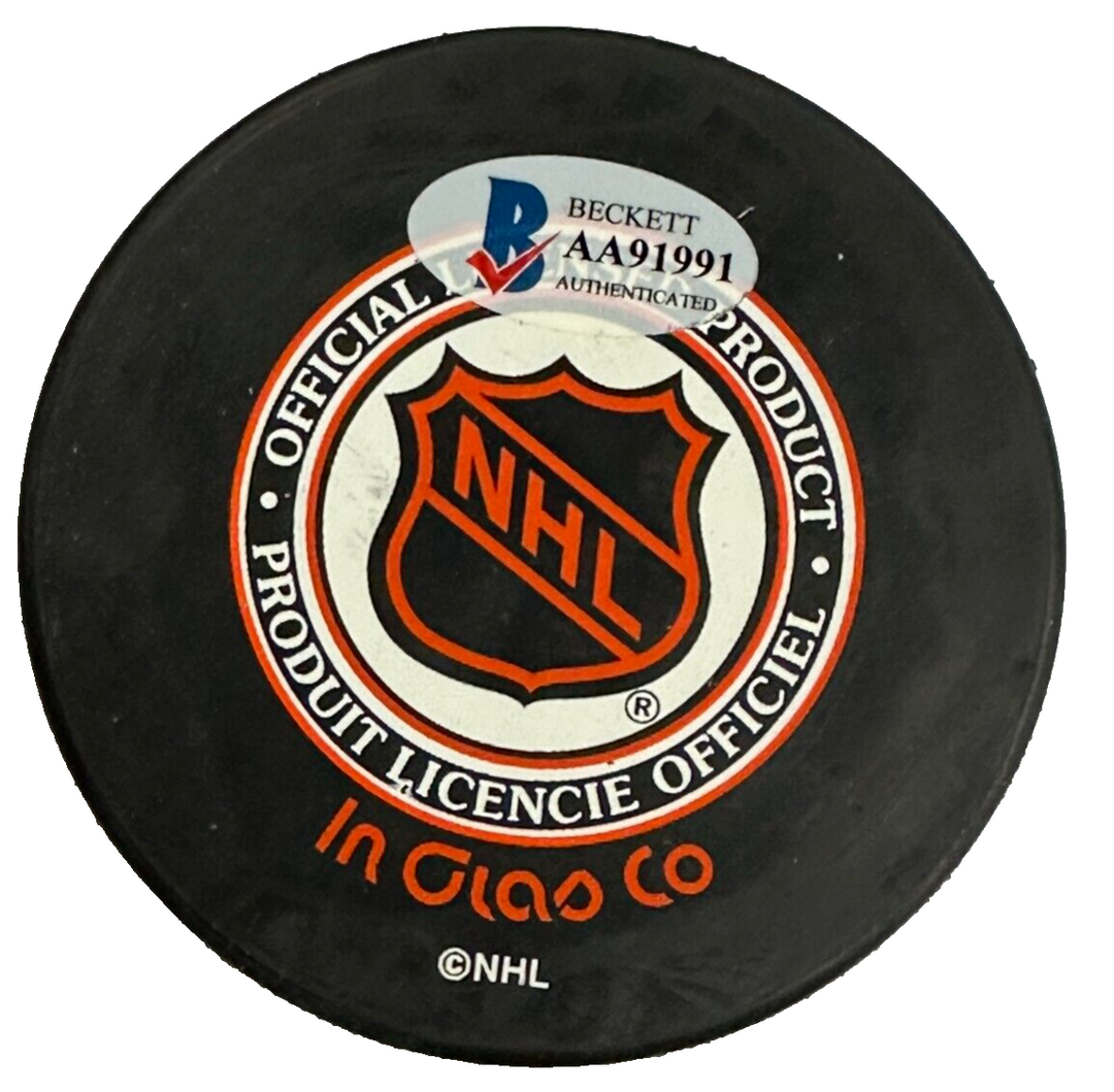 Bobby Schmautz Autographed Toronto Maple Leafs Hockey Puck BAS