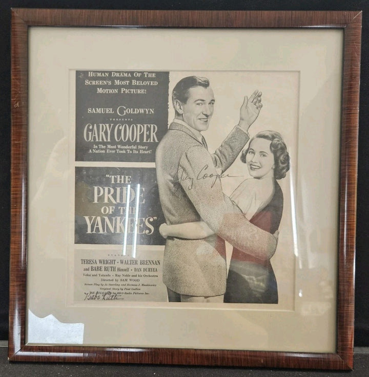 The Pride Of The Yankees Framed 15x16 Movie Poster Gary Cooper Babe Ruth