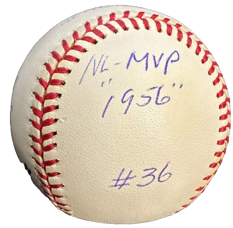 Don Newcombe Autographed Official National League Stats Baseball Dodgers