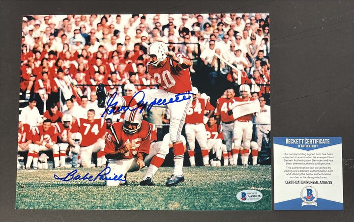 Babe Parilli Gino Cappelletti Signed New England Patriots 8x10 Photo Beckett COA