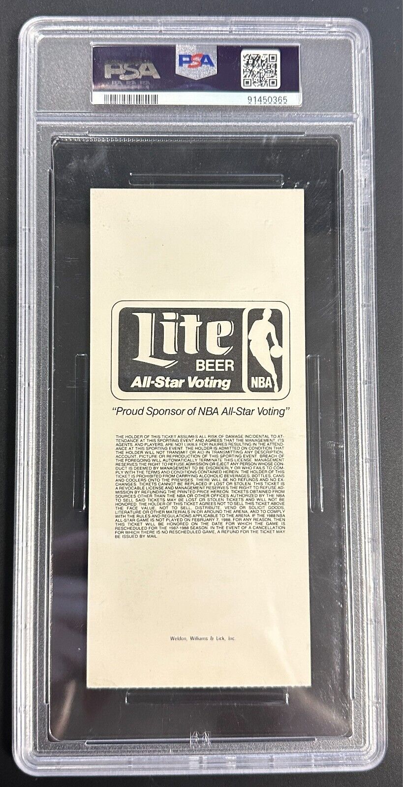 1988 NBA All-Star Game Ticket Stub Michael Jordan 1st AS MVP PSA 4 VG-EX