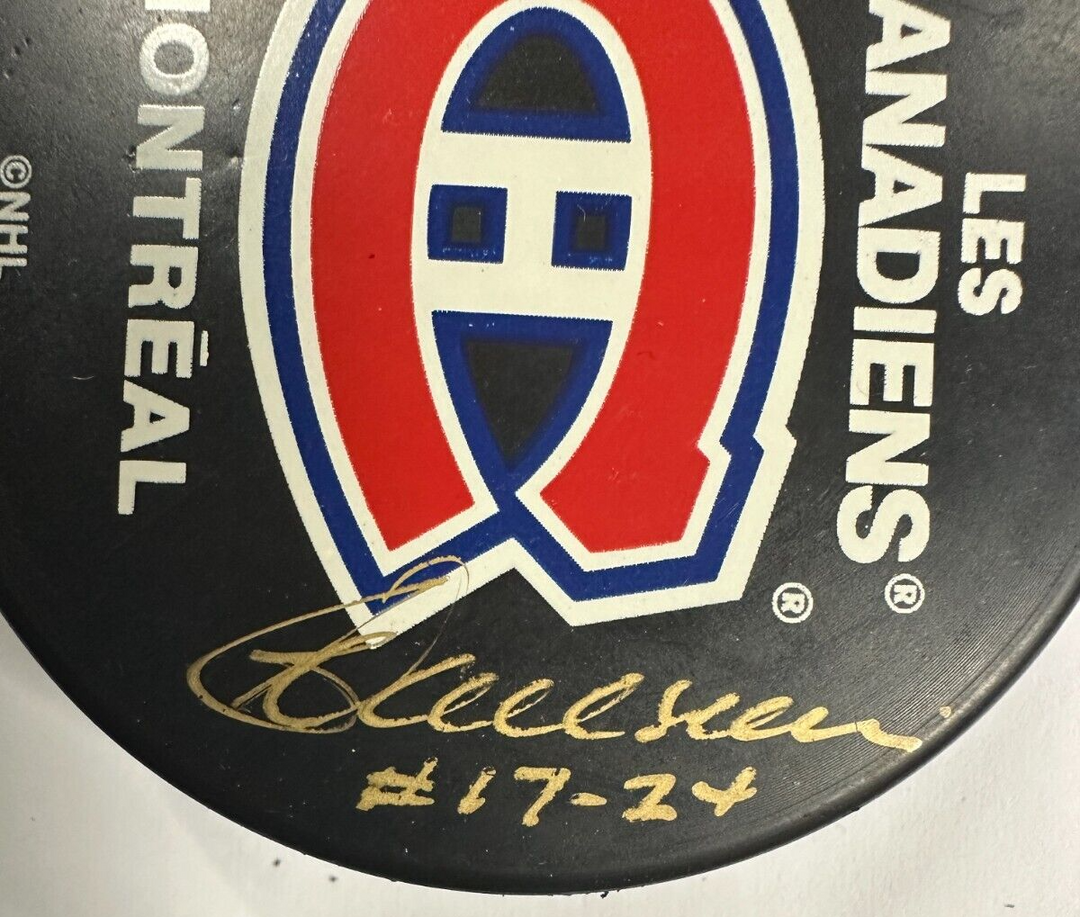 Carol Vadnais Autographed Montreal Canadiens Hockey Puck BAS