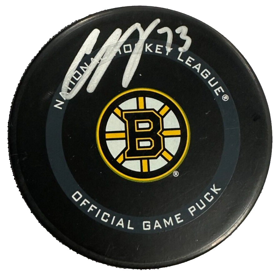 Charlie McAvoy Autographed Boston Bruins Official Game Puck Fanatics