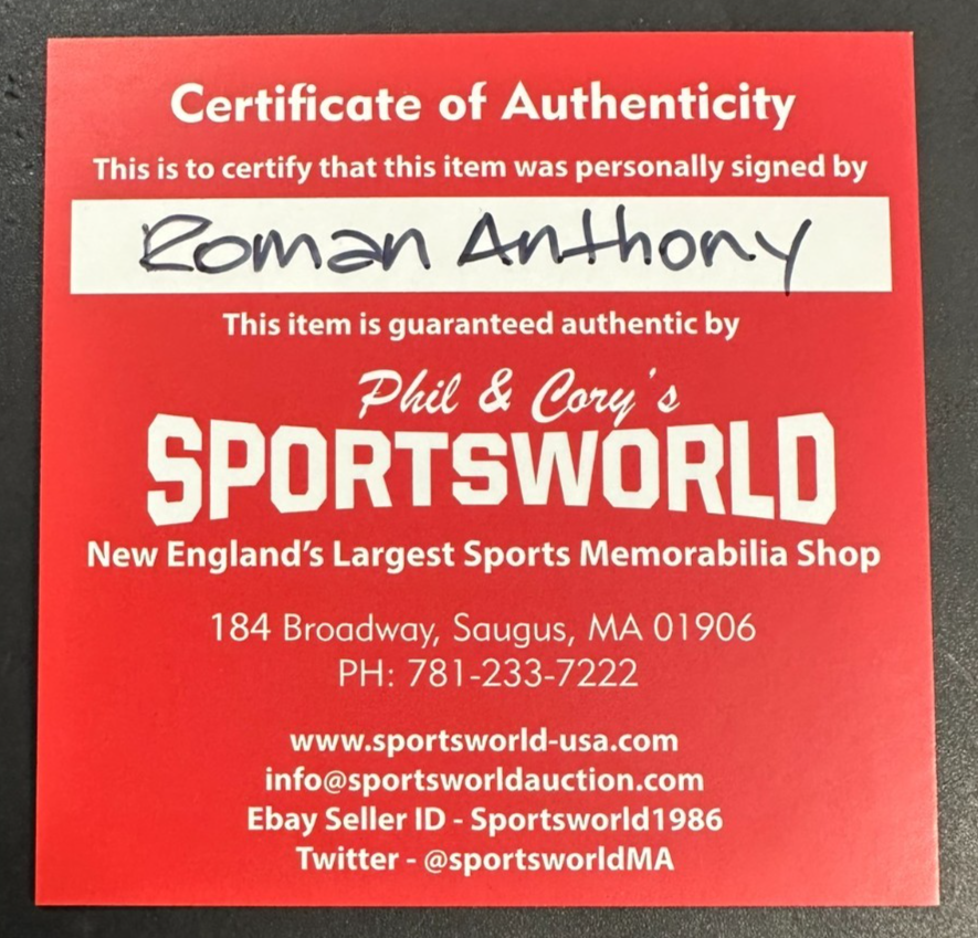 Roman Anthony Autographed MLB Debut Ticket Boston Red Sox 6-9-2025