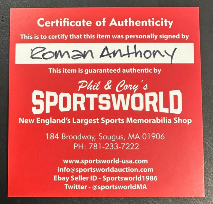 Roman Anthony Autographed MLB Debut Ticket Boston Red Sox 6-9-2025