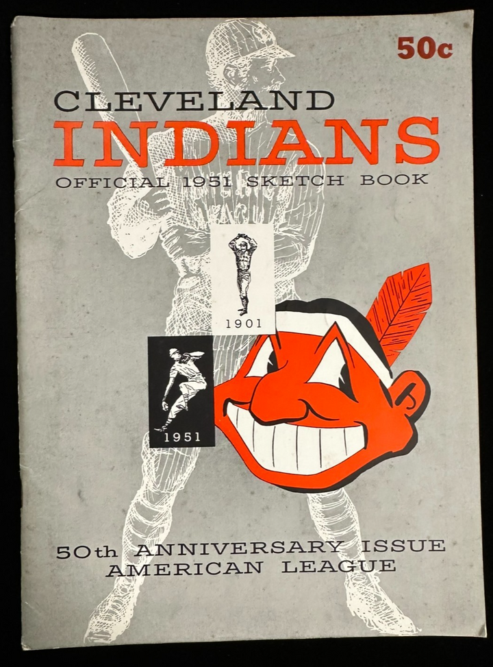 Vintage 1951 Cleveland Indians Baseball Yearbook Feller Lemon Rosen Doby