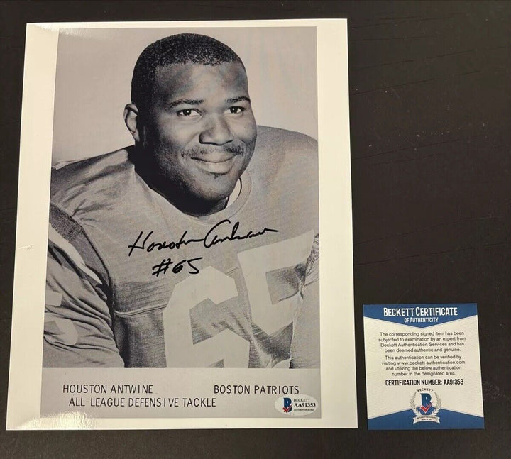 Houston Antwine Signed Auto New England Patriots 8x10 Photo Beckett COA