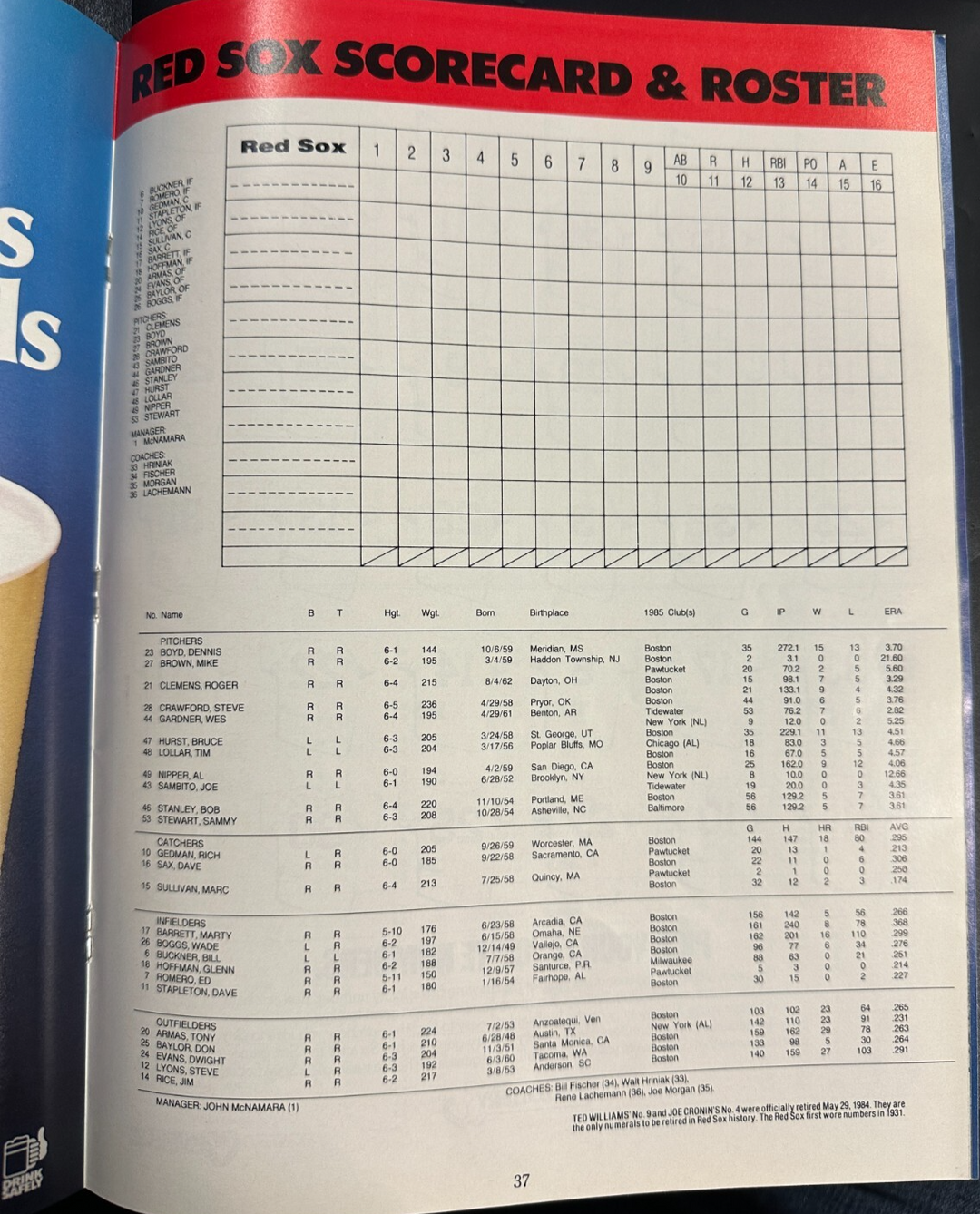 Roger Clemens Autographed 1986 Red Sox 20 Strikeout Game Program W/20K Ins BAS