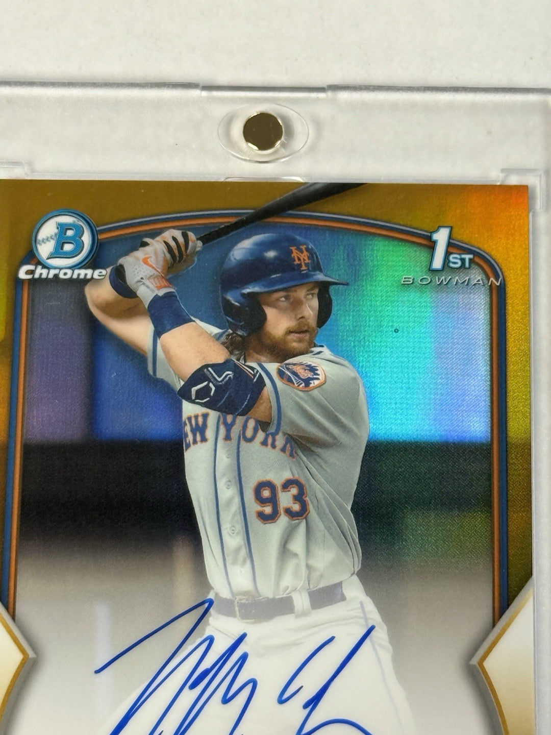 2023 Bowman Chrome Nolan McLean Gold Auto /50 First Autograph Mets USA