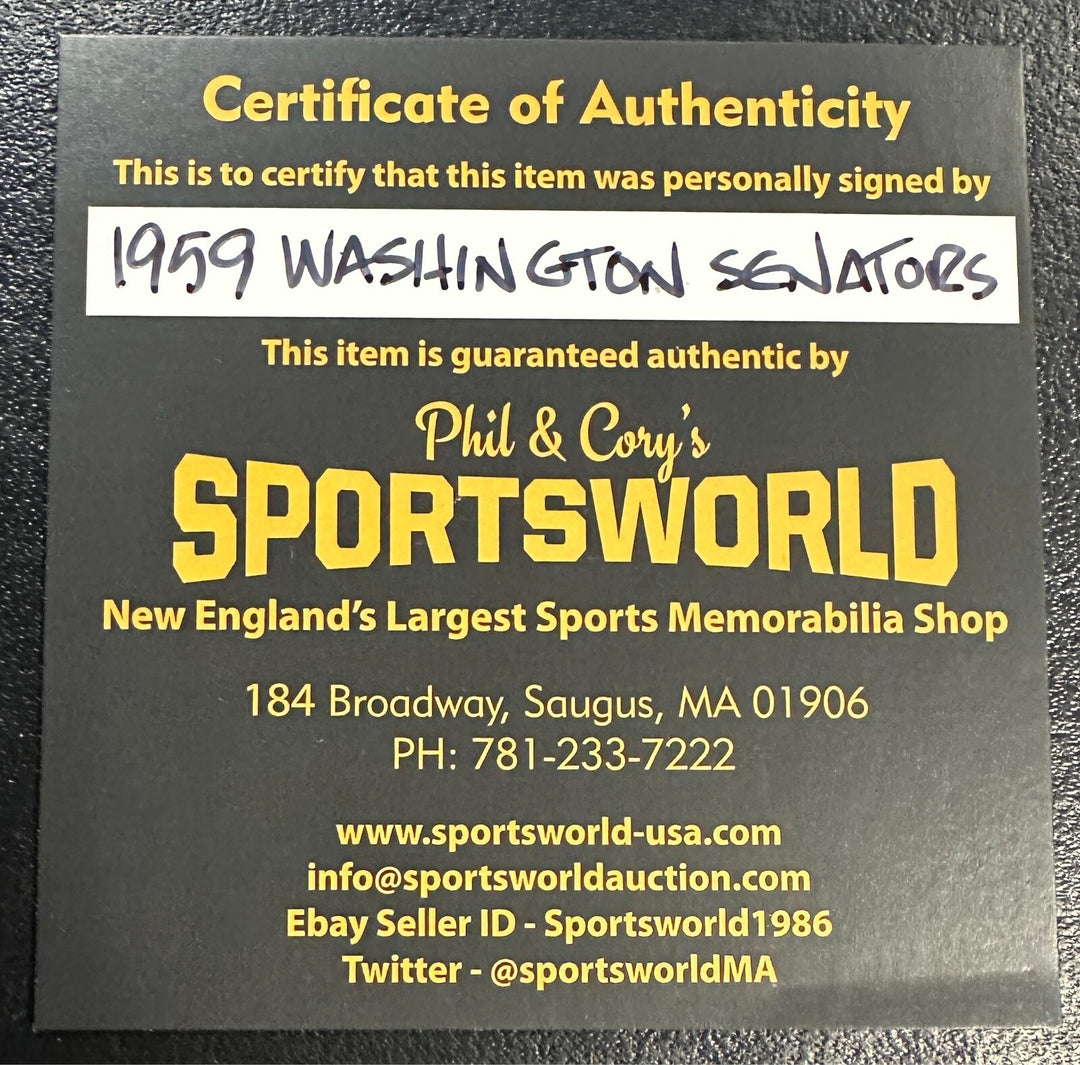 1959 Washington Senators Team Autographed Baseball Killebrew