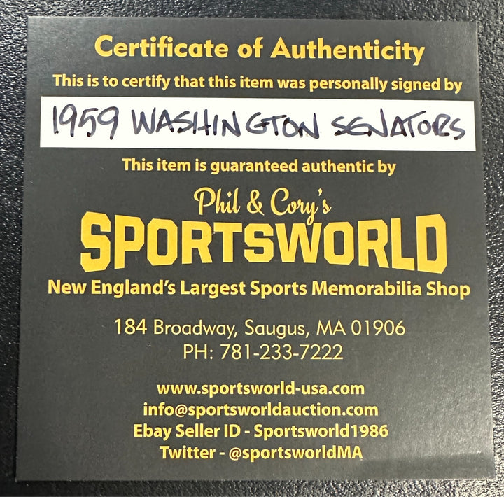 1959 Washington Senators Team Autographed Baseball Killebrew