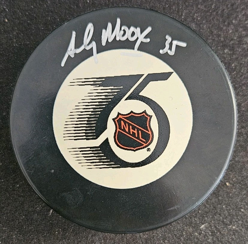 Andy Moog Autographed Official NHL Game Puck COA