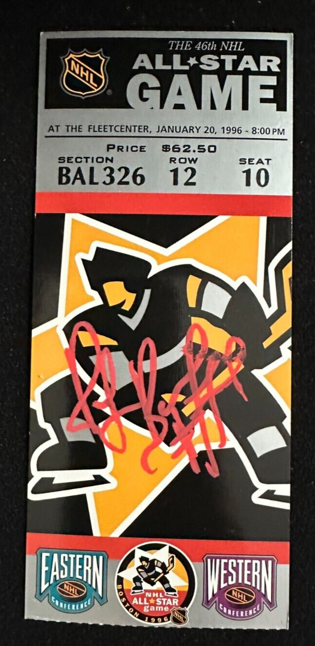 Ray Bourque Signed 1996 NHL All-Star Game Ticket Stub Boston Bruins