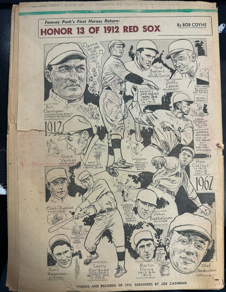 April 21, 1962 Boston Record American Newspaper Fenway Park 50th Anniversary