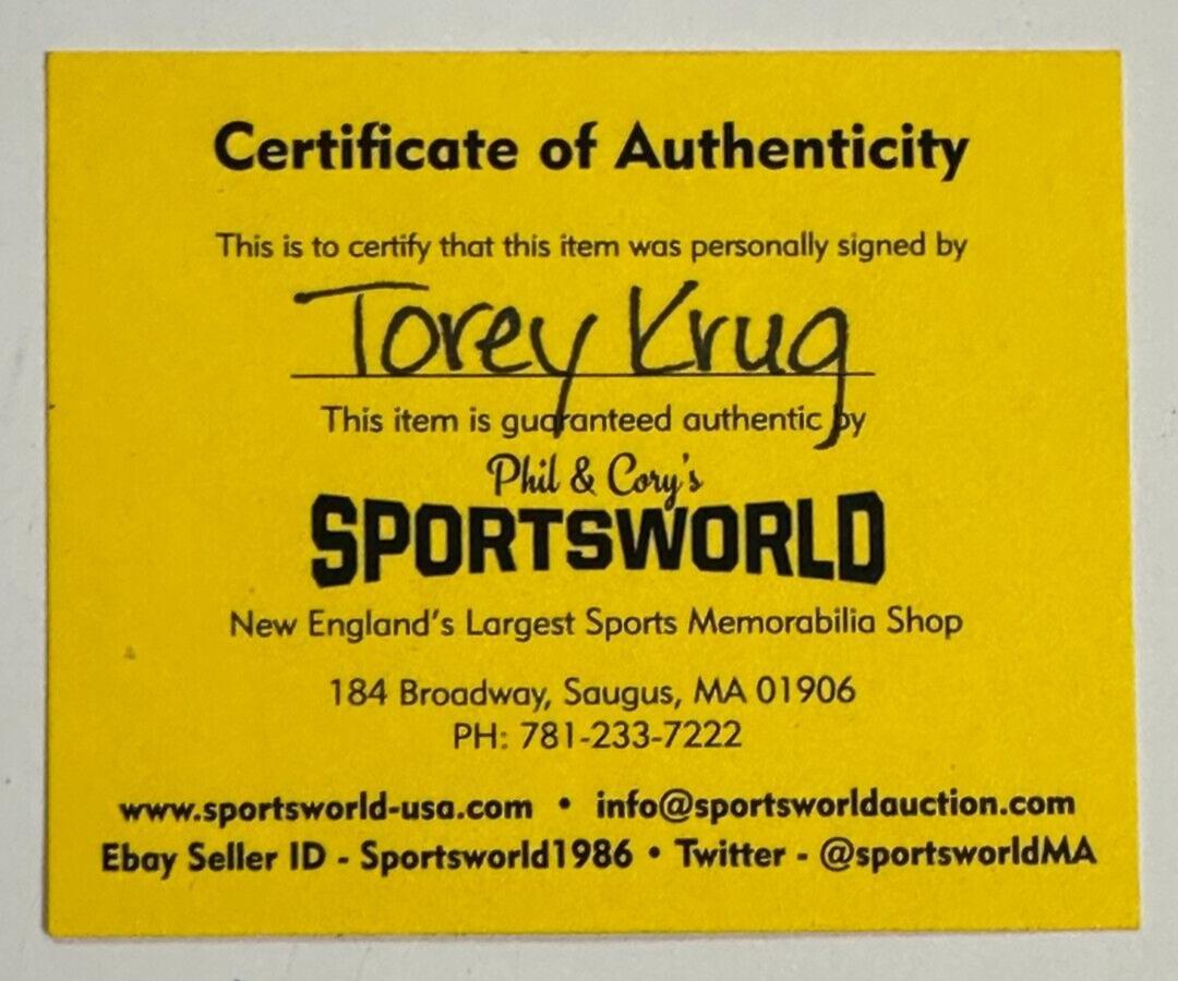 Torey Krug Autographed Boston Bruins 100th Anniversary Hockey Puck