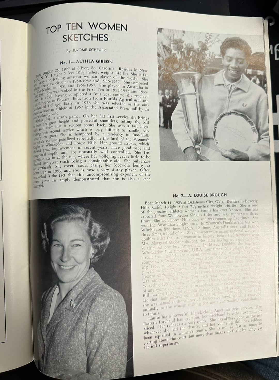 1958 USLTA Tennis National Doubles Championships Program Althea Gibson
