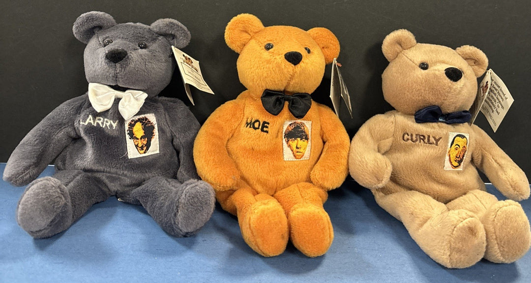 The Three Stooges Moe Larry Curly Bean Bag Teddy Bears