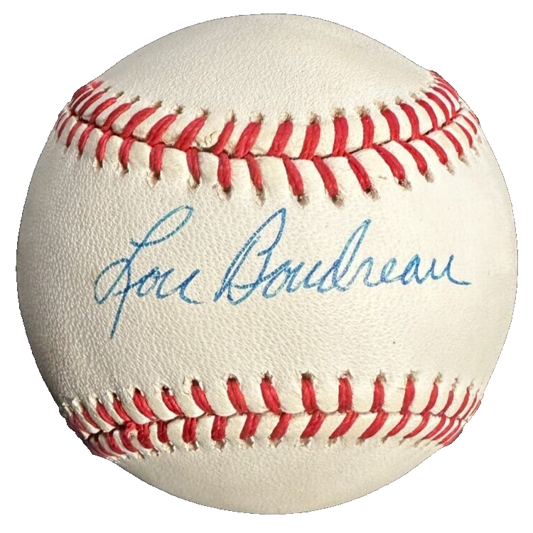 Lou Boudreau Autographed American League Baseball BAS Indians Red Sox