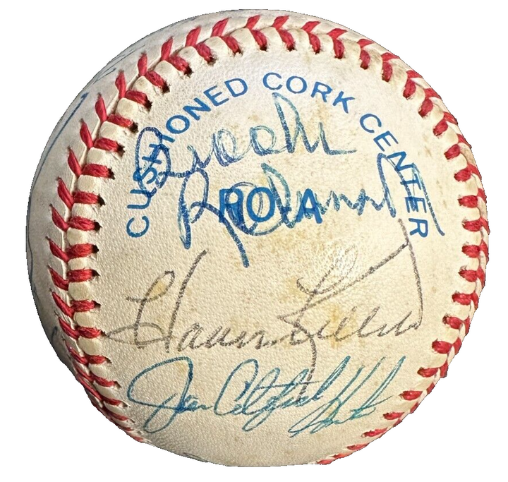 Baseball Hall of Famers Autographed Baseball Williams Bench Spahn Carlton BAS