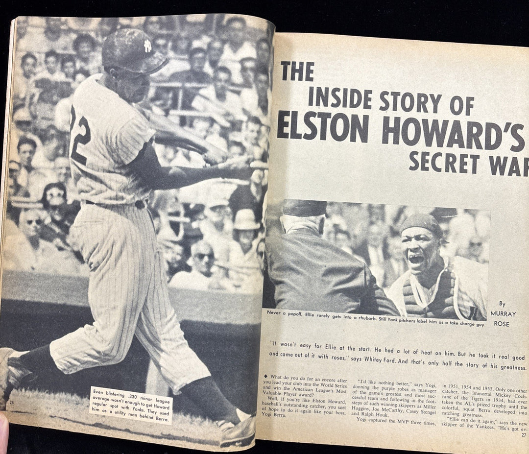 APRIL 1964 SPORT WORLD MAGAZINE MLB GUIDE ELSTON HOWARD NEW YORK YANKEES COVER