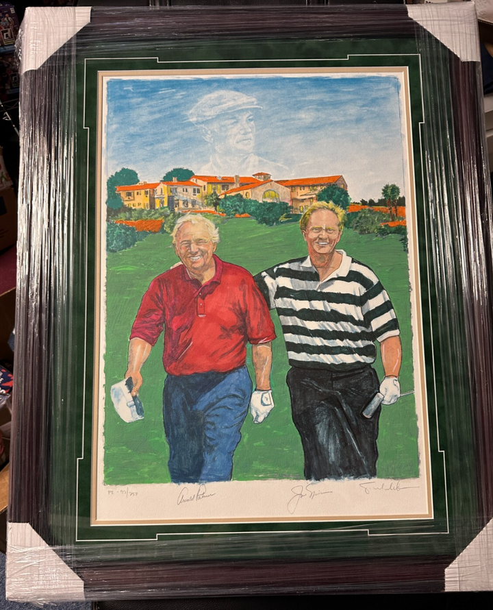 Arnold Palmer & Jack Nicklaus Signed Scott Medlock Golf Print /250 BAS