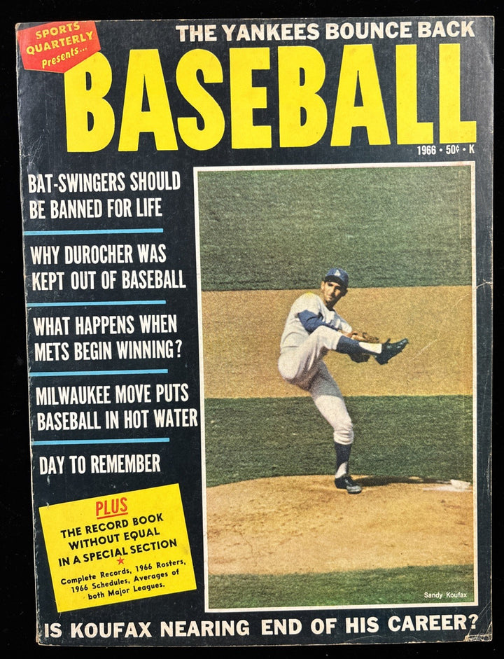 1966 Sports Quarterly Baseball Magazine Sandy Koufax Los Angeles Dodgers
