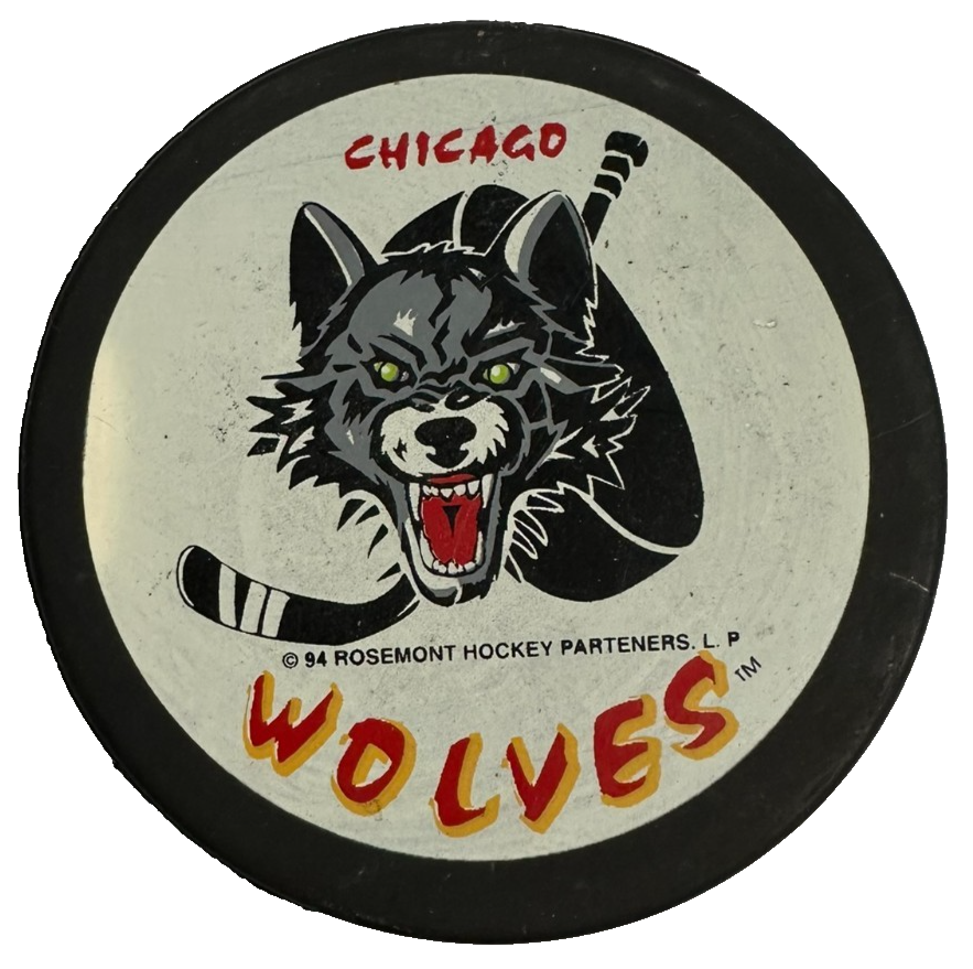 Vintage Chicago Wolves Official Hockey Puck IHL