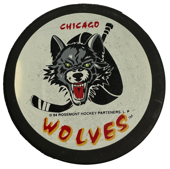 Vintage Chicago Wolves Official Hockey Puck IHL