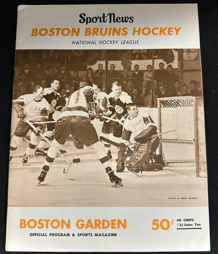 1967-68 Boston Bruins Autographed Program Orr Williams Johnston Sanderson Bucyk