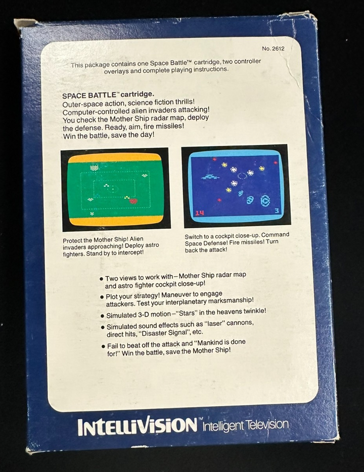 1981 Intellivision Space Battle Game W/ Inlays, Manual & Original Box