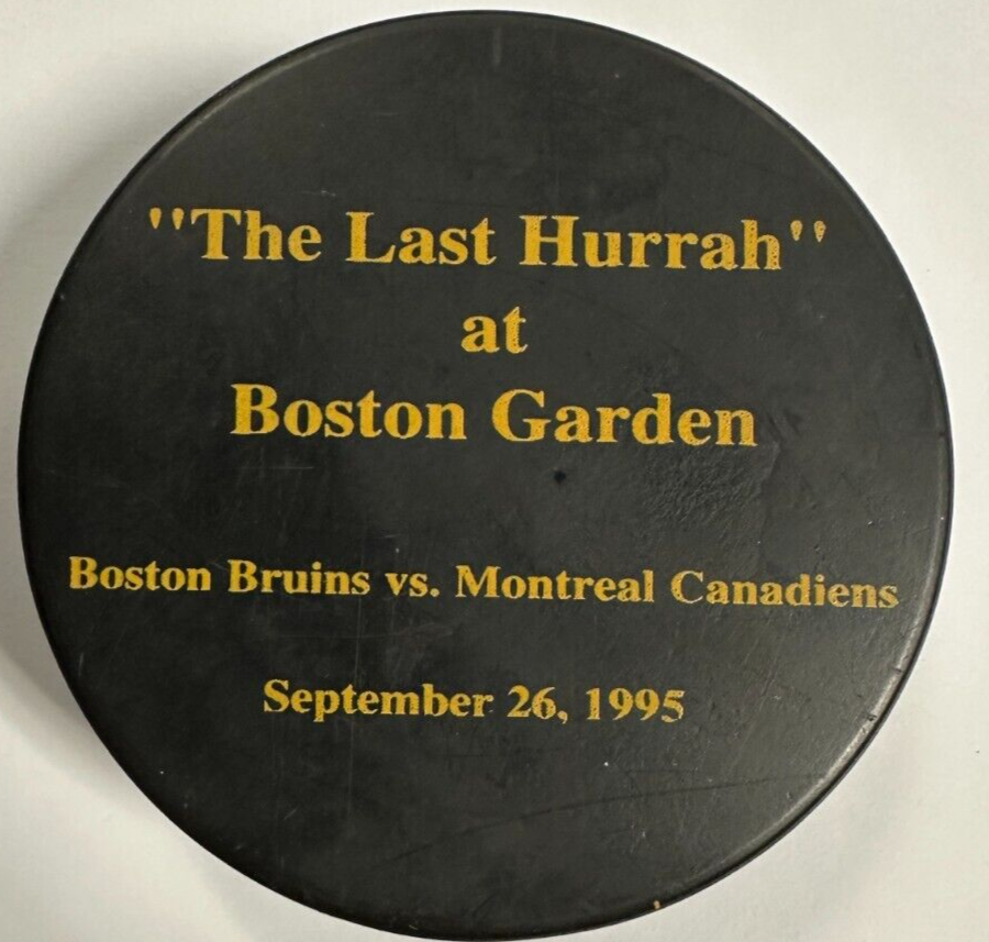 John Bucyk Autographed Boston Bruins Last Hurrah Puck HOF NHL