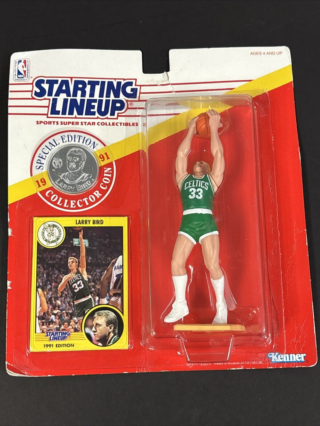 1991 Starting Lineup Larry Bird Figure With Card And Coin Boston Celtics