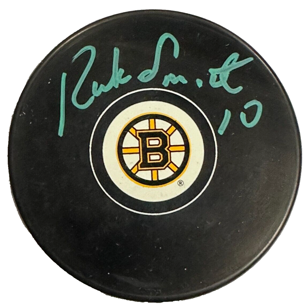 Rick Smith Autographed Boston Bruins Hockey Puck NHL