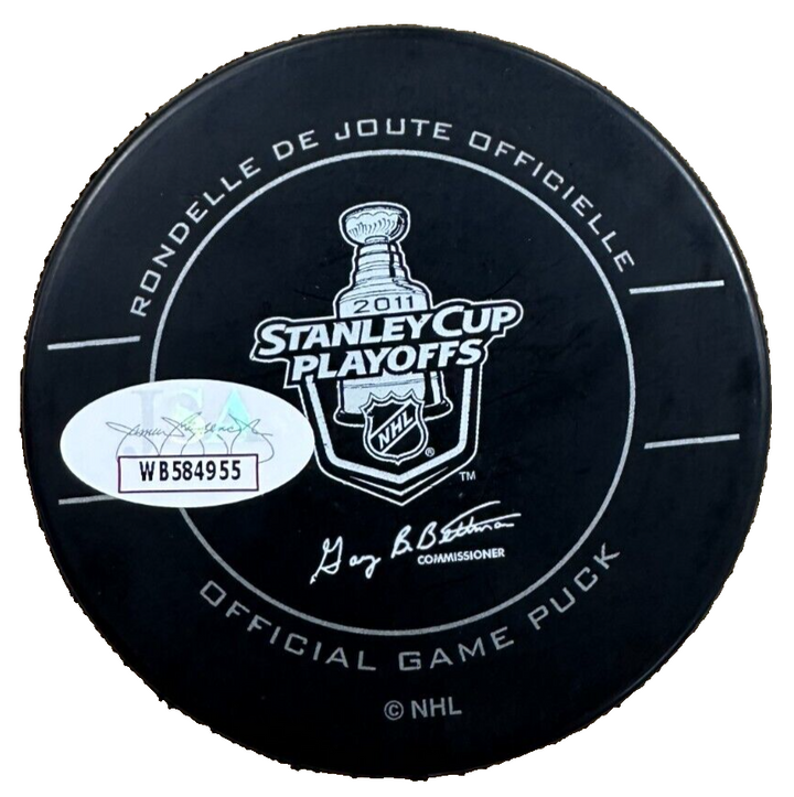 Tim Thomas Signed 2011 Stanley Cup Finals Game 7 Puck Bruins W/2011 SC Champ JSA