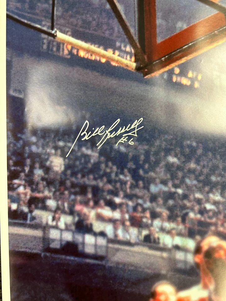 Bill Russell Autographed 50x60 Poster Photo Boston Celtics HOF