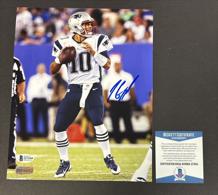 Jimmy Garoppolo Signed Auto New England Patriots 8x10 Photo Beckett COA