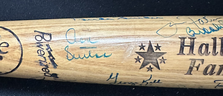 Baseball Hall of Famers Autographed Bat Spahn Stargell Winfield Robinson